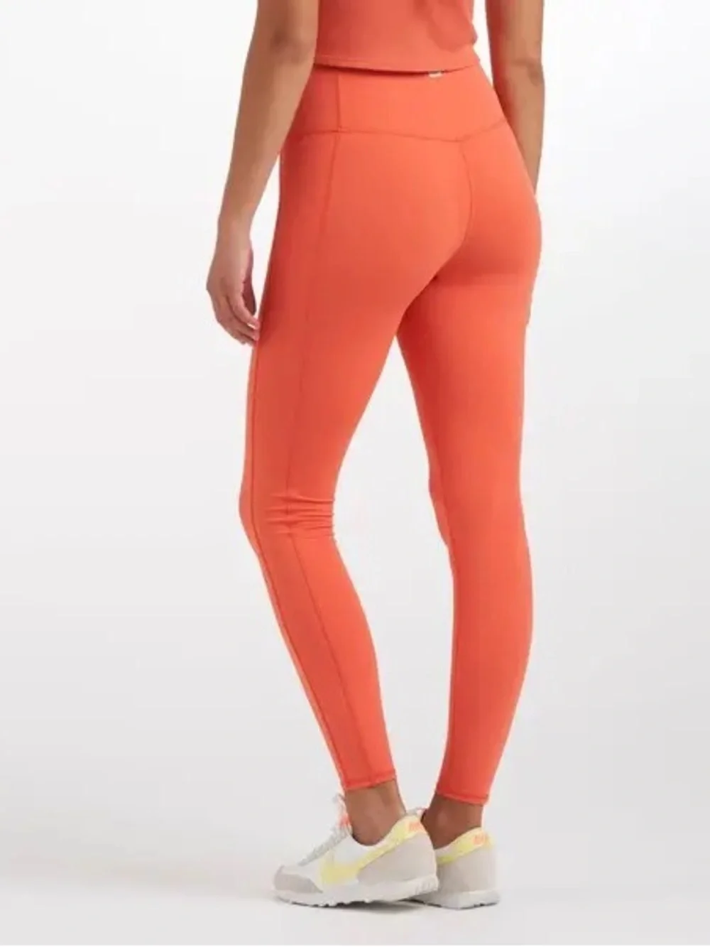 Vuori Studio Pocket Long, High-Waist Leggings - guc, grapefruit, sz L - Picture 2 of 4